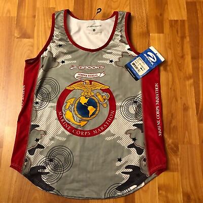 #ad NWT Brooks Womens Running Tank Singlet Sz Small Shirt Marine Corps Marathon 2006