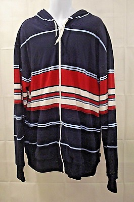 #ad Vintage Evolution Hoodie Jacket US 72 Mens 2XL Striped Full Zip Size 2XL