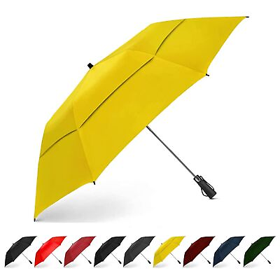 #ad Golf Umbrella 58 Inch Windproof Rain Umbrellas w Double Canopy Compact Po...