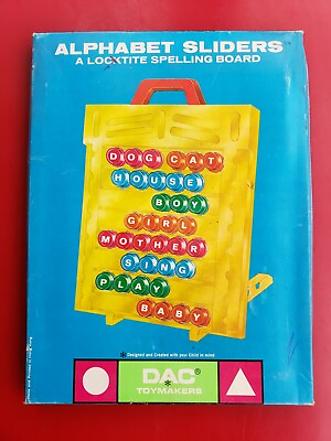 #ad Vintage Alphabet sliders A locktite Spelling Board DAC Toymakers No.300