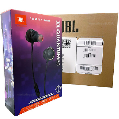 #ad JBL Quantum 50 Headphone Earbuds High Performance JBLQUANTUM50BL 3.5mm Gaming HD