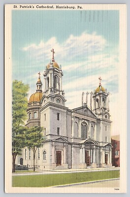 #ad Vintage Postcard St. Patrick#x27;s Cathedral Harrisburg Pennsylvania c1951