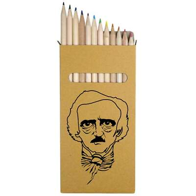 #ad 12 x #x27;Edgar Allan Poe#x27; Long 178mm Coloured Pencils Pencil Set PE00003864