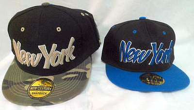 #ad NEW YORK 3D SNAPBACK HAT EMBROIDERED TWO TONE FLAT BILL CAP HIP HOP