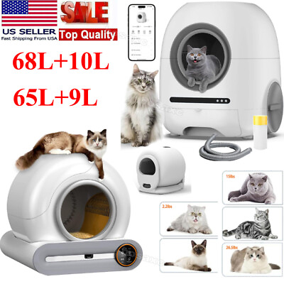 #ad Large Automatic Smart Cat Litter Box Self Cleaning Odor Removal WiFi APP Control
