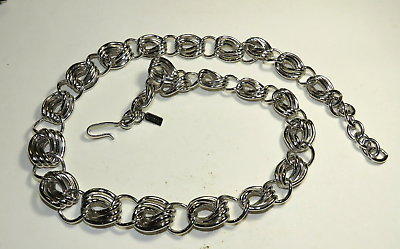 #ad Monet Silver tone Vintage Designer link chain hook clasp 21quot; long