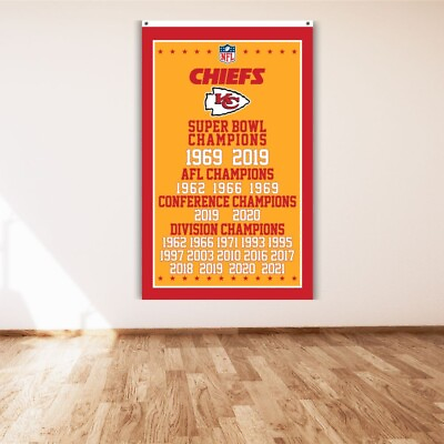 #ad Kansas City Chiefs 3x5 ft Banner KC NFL AFL Super Bowl Champions Flag