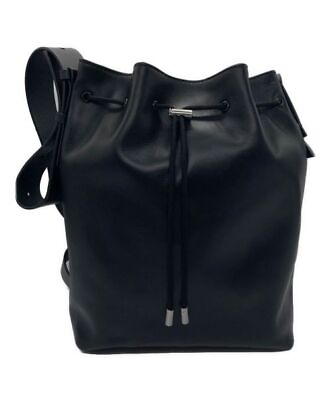 #ad Leather Bucket Crossbody Bag