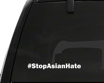 #ad 2 x Stop Asian Hate Vinyl Decal 1quot; x 7quot; Laptop Car Trucks Window