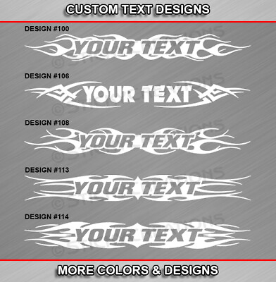 #ad Personalized Text Decal Sticker Vinyl Graphic Windshield Window Tribal Flame Car
