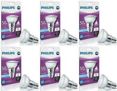 #ad PHILIPS PAR20 LED 50w 7w LED Replacement DAYLIGHT INDOOR FLOOD Bulb 6 Pack