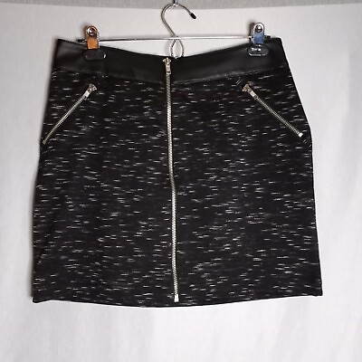 #ad Rock amp; Republic Y2K Mini Black White Speck Stripe Women#x27;s Skirt Size S