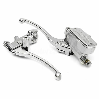 7 8quot; Motorcycle Handlebar Hydraulic Brake Master Cylinder amp; Clutch Lever Chrome