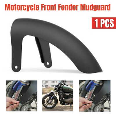 #ad 1PC Black Motorcycle Front Wheel Cover Fender Splash Guard Mudguard Assembly US