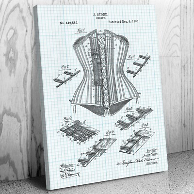 #ad Corset Patent Canvas Print Fashion Designer Model Gifts Lingerie Wall Art