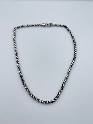 #ad David Yurman Sterling Silver Wheat Chain Necklace 4mm