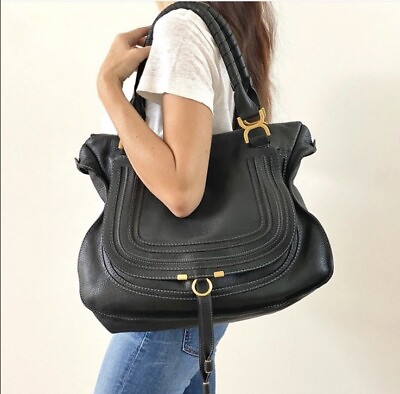 #ad CHLOE Marcie Black Large Leather Bag