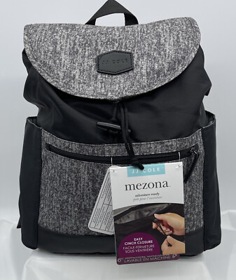 #ad JJ Cole Mezona Baby Diaper Bag Cinch Top Backpack Black Asphalt