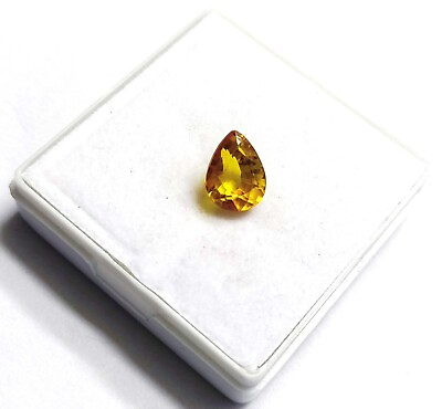 #ad 4.15 Ct Great Sale Pear Shape Certified Transparent Orange Sapphire Gemstone NSG