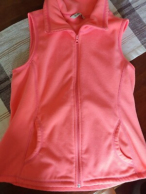 #ad Old Navy women fleece flamingo pink vest Large