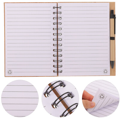 #ad Bamboo Board Daily Planner Notebook Spiral Scrapbook Journal