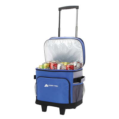 #ad Ozark Trail Rolling 42 cans Soft Sided Cooler Bluefree shippment
