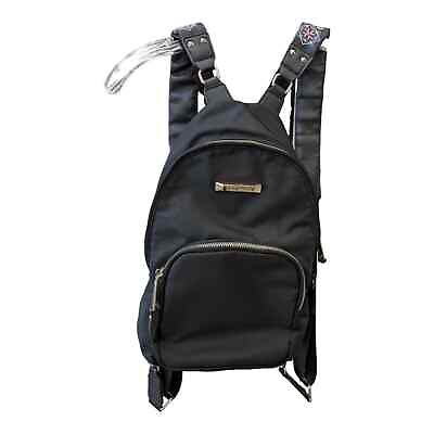 #ad Steve Madden black backpack purse embroidered straps boho