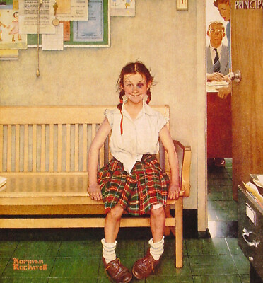 #ad PROUD GIRL WITH BLACK EYE NORMAN ROCKWELL 8x10 Poster FINE ART Print ARTIST