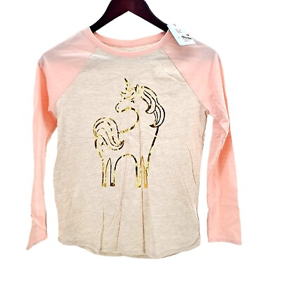 #ad CAT amp; JACK Shirt Girls Unicorn Long Sleeve Graphic Top Lightweight Casual Tee