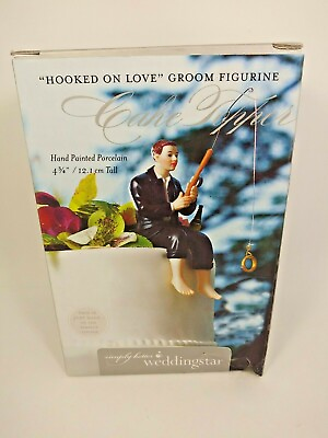 #ad Hooked on Love Groom Figurine Wedding Cake Topper Hand Painted Porcelain NEW