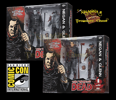 #ad SDCC 2016 Exclusive Walking Dead Negan and Glenn Black White and Color Both Sets