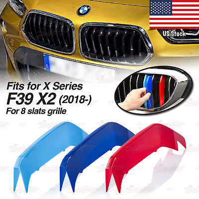 #ad Performance 8 SLATS Kidney Grille 3 Color Cover Clips for BMW X2 F39 2018 amp; Up