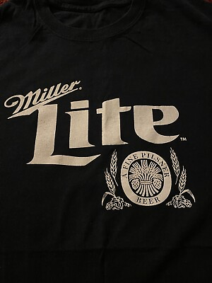 #ad vintage black miller lite shirt