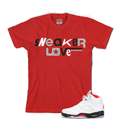 #ad Tee to match Air Jordan Retro 5 Fire Red OG. Sneaker Love Fire Red Tee