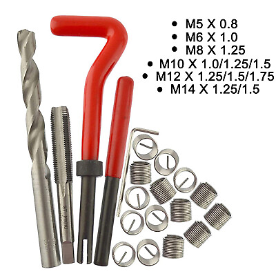 #ad Metric Thread Repair Insert Kit M5 M6 M8 M10 M12 M14 Helicoil Pro Coil Tool Y6W2