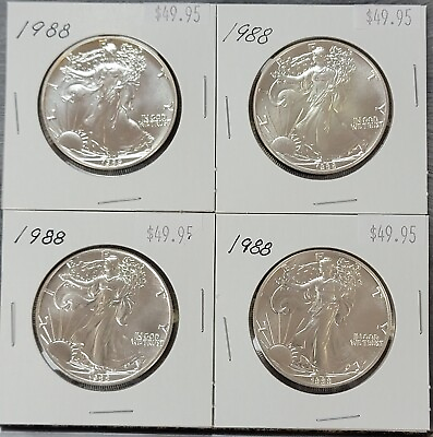 #ad 1988 American Silver Eagle Coin BU 1 Oz US $1 Dollar Brilliant Uncirculated Mint