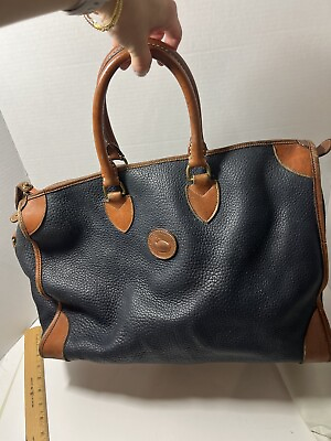 #ad Dooney Bourke vintage leather travel bag Weekender Bag