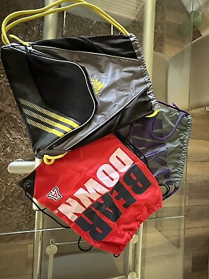 #ad Lot Of 3 Athletic Drawstring Backpacks Adidas Nike and Univ Arizona