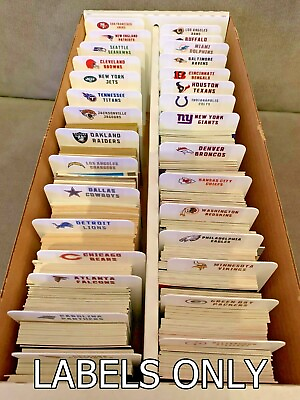 32 Customized NFL Logo Team Labels For BCW Sports Card Tall Dividers LABELS ONLY $4.99