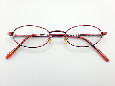 #ad Womens Oval Eyeglasses Frames Red Lightweight with Spring Hinges