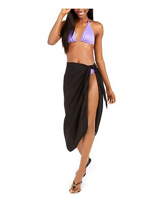 #ad MSRP $24 Dotti Womens Summer Sarong Long Pareo Swim Coverup Black Size OSFA