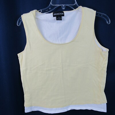 #ad Magaschoni Women#x27;s L Size Yellow Tank Top Stretches