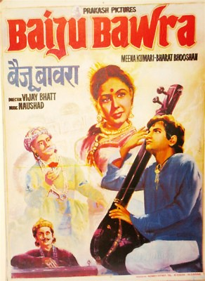 #ad Baiju Bawra 1952 Bharat Bhushan Meena Bollywood Rare Poster 30quot; X 40quot;