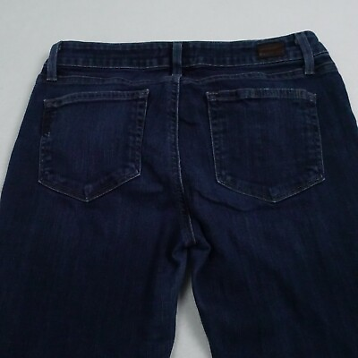 #ad Paige Women Dark Blue Jeans 28 Regular Low 6.5 8.5 In Denim Zip