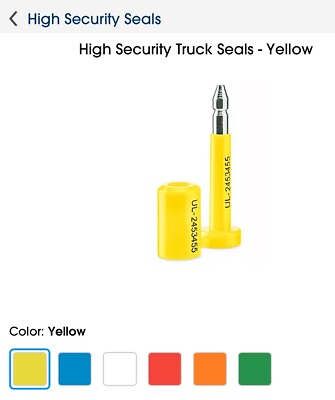 #ad Uline Truck Seals Yellow Metal