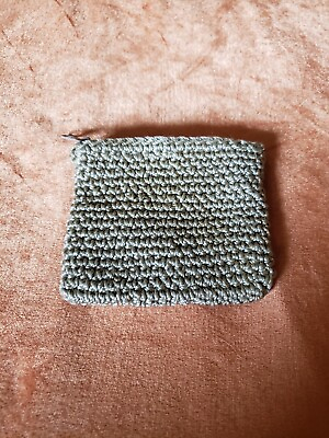 #ad Super Cute Taupe Crochet Wallet Coin Purse