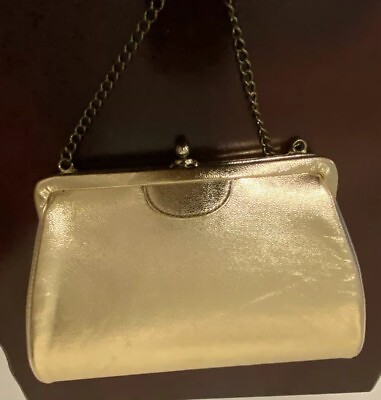 Vintage Gold evening bag clutch clasp closure 10” X 5” $19.99