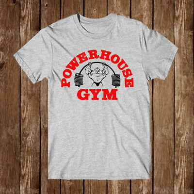 #ad Powerhouse Gym Men#x27;s Grey T Shirt Size S 5XL