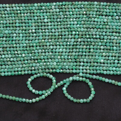 #ad AAA Natural Emerald Gemstone 2mm 3mm Micro Faceted Rondelle Beads 13inch Strand