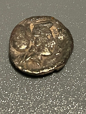 #ad MYSIA Lampsakos Greek Circa 500 450 BC. Silver Diobol Rare Janiform head Athena
